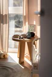 Round Oak Coffee Tables - Handmade Solid Wood Set Or Single Nesting Design For Small & Stylish Living Spaces - thumbnail 1