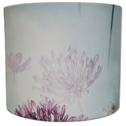Duck Egg Floral Lampshade For Ceiling & Table Lamps, Dandelion Botanical Drum Light Shade - thumbnail 3