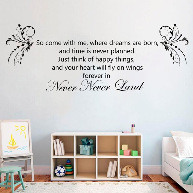 Never Land - 0339, Wall Art Decal, Transfer, Mural, Sticker, 75 Colours, 5 Sizes, Interior Or Exterior Use , Easy To Apply - image 1