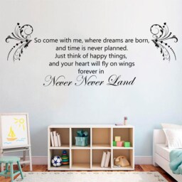 Never Land - 0339, Wall Art Decal, Transfer, Mural, Sticker, 75 Colours, 5 Sizes, Interior Or Exterior Use , Easy To Apply