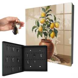 Lemon Tree Key Cabinet For Home, Yellow Box Illustrative Flowers & Plants, Lovers Of Nature Freshness - thumbnail 1