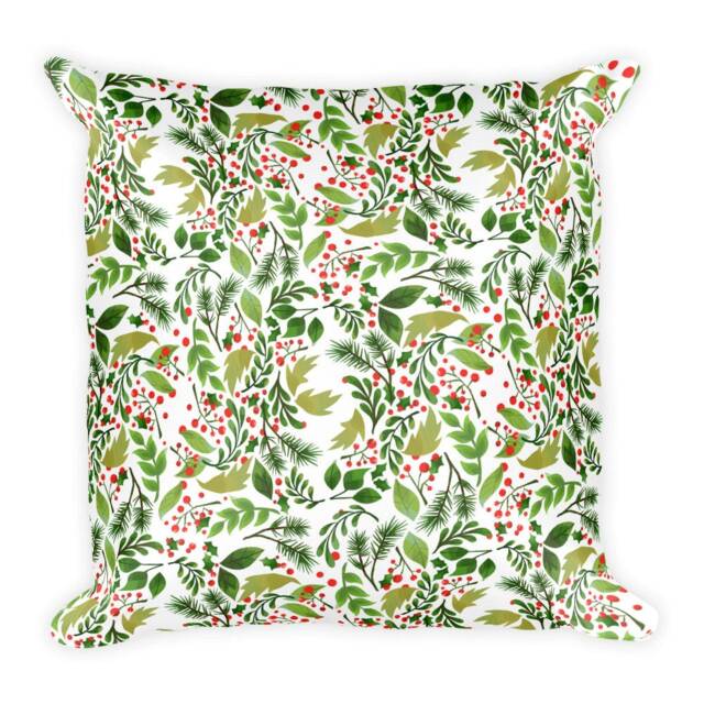 Christmas-Holly Pattern/Throw Pillow - image 1