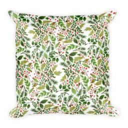 Christmas-Holly Pattern/Throw Pillow - thumbnail 1
