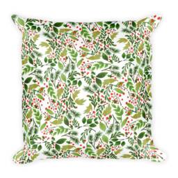 Christmas-Holly Pattern/Throw Pillow - thumbnail 4