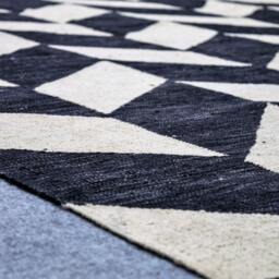 10x 14 Black & White Kilim Area Rug, Tepich White, Cheap Dhurrie Large Rug. Made To Order - thumbnail 2