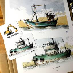 Tugboat Print Dreamy Sea Style Wall Art - thumbnail 3