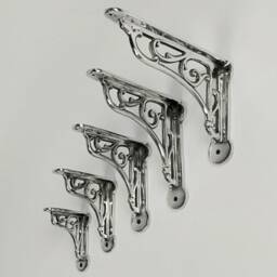 Metal Cast Chrome Polished Victoria Antique Style Scroll Wall Shelf Bracket Cistern System Not Iron - thumbnail 2