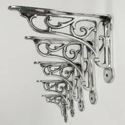 Metal Cast Chrome Polished Victoria Antique Style Scroll Wall Shelf Bracket Cistern System Not Iron - thumbnail 3