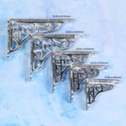 Metal Cast Chrome Polished Victoria Antique Style Scroll Wall Shelf Bracket Cistern System Not Iron - thumbnail 1