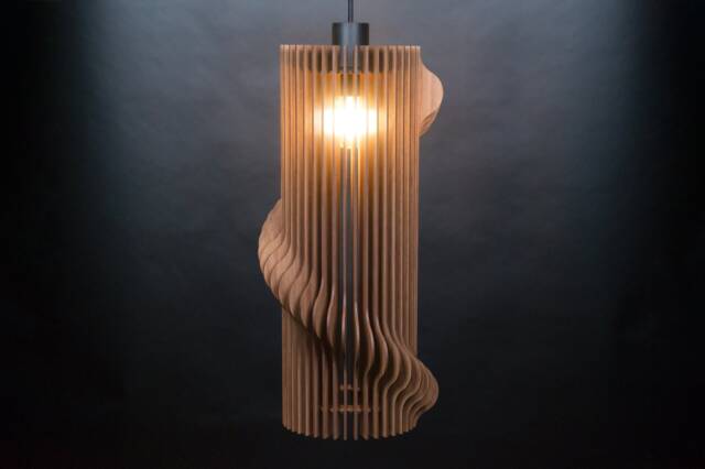 Wood Pendant Light , Modern Chandelier Lighting, Hanging Dining Lamp, Ceiling Fixture , Geometric Lamp , Contemporary Lamp, Wooden Light - image 1