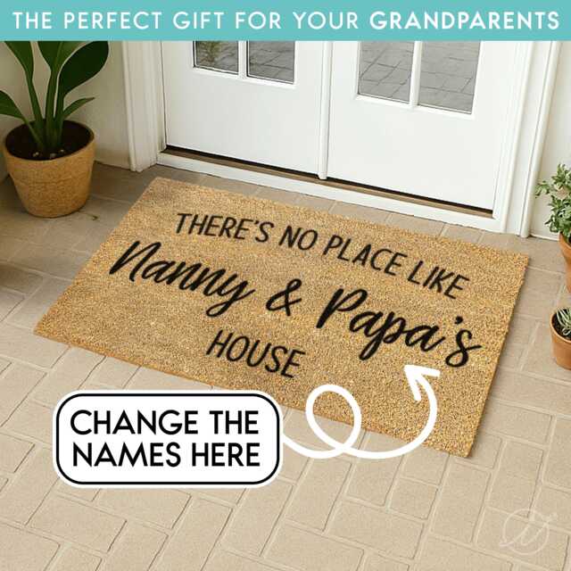 Personalized Grandparents Doormat - Custom Welcome Mat Family Name Front Door Rug Housewarming Grandparent Gift For Entryway - image 1