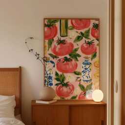 Tomato Pattern Poster, Mediterranean Kitchen Print, Food Wall Art - thumbnail 3