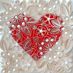 Heart Framed Quilling Paper Wall Art - 1st Anniversary Wedding Gift - thumbnail 2