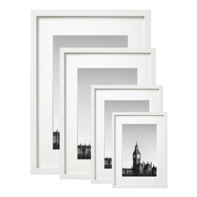 White Photo Frame - Wood Picture Frame Wooden Frames A3, A4, A5, 6x6, 5x7, 6x8, 8x10 - image 1