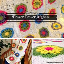 Flower Power Crochet Afghan Pattern - Granny Square Blanket - PDF Pattern - thumbnail 4