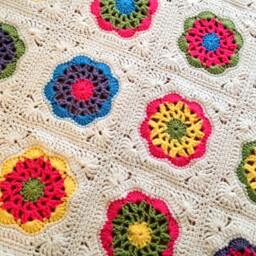 Flower Power Crochet Afghan Pattern - Granny Square Blanket - PDF Pattern - thumbnail 2
