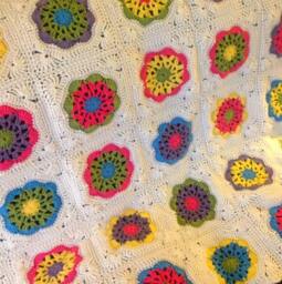 Flower Power Crochet Afghan Pattern - Granny Square Blanket - PDF Pattern