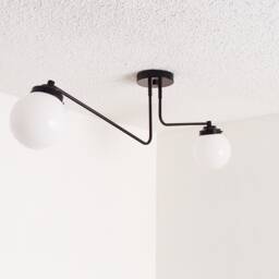 Modern Flush Mount - Brass Contemporary Light Glass Globe Shades Bathroom Living Room Ul Listed - thumbnail 2