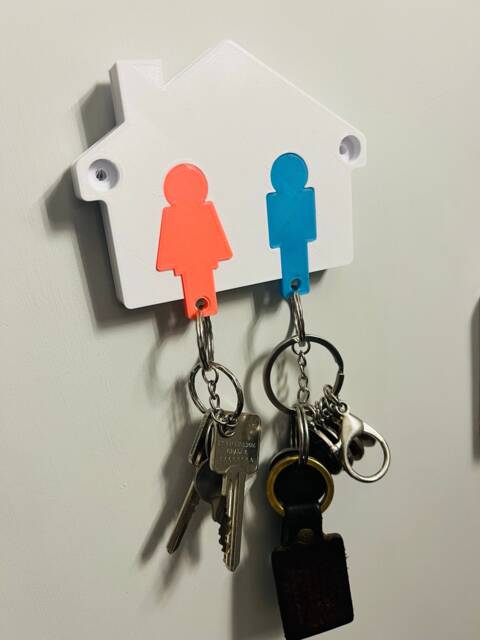 His & Hers Wall Mounted Key Holder - Couple Home Decor Family - image 1
