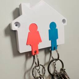 His & Hers Wall Mounted Key Holder - Couple Home Decor Family - thumbnail 2