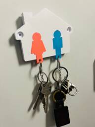 His & Hers Wall Mounted Key Holder - Couple Home Decor Family - thumbnail 1