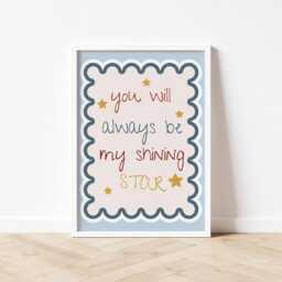 My Shining Star Minimal Boho Nursery Decor Cute Quote Print Gender Neutral Kids Room Scandinavian Art Playroom Baby - thumbnail 3