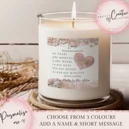 Personalised 40Th Birthday Candle, Gift, Daughter Gift, Best Friend Gift For Her, Granddaughter Gift