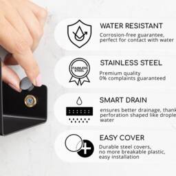 Modern Bathroom Shelf, Industrial Bathroom Black Shower Minimalist Accessories, Shelves With Railing, Dabstory Lavanda - thumbnail 3
