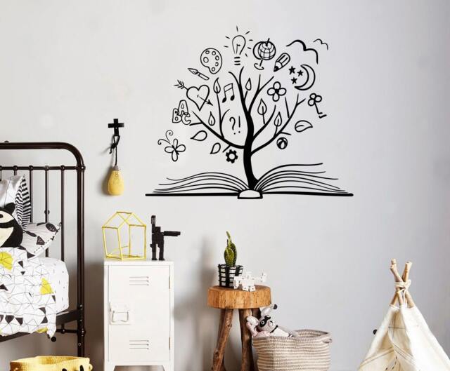 Book Tree Wall Decal Vinyl Sticker Library School Classroom Home Interior Living Room Children Bedroom Removable Custom Stickers 2(lbc - image 1