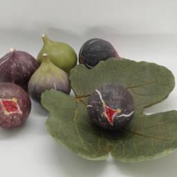 Ceramic Fig Leaf Handmade Realistic Greek Summer Decoration - 1 Pc Country Home - thumbnail 2