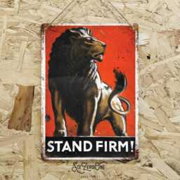 Ww2 Stand Firm Metal Sign - Wartime Propaganda Poster Reproduction Vintage Retro Allied - thumbnail 1