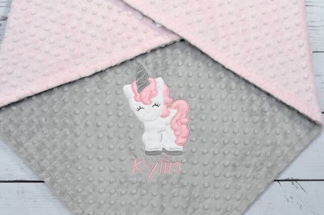 Unicorn Personalized Baby Blanket-Unicorn Blanket-Unicorn Minky Blanket-Personalized Blanket-Minky Baby Blanket - image 1