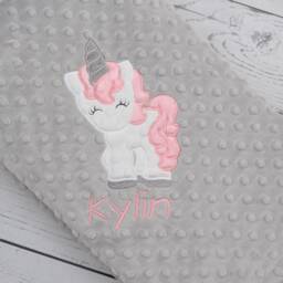 Unicorn Personalized Baby Blanket-Unicorn Blanket-Unicorn Minky Blanket-Personalized Blanket-Minky Baby Blanket - thumbnail 3