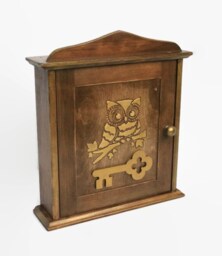 Owl Key Cabinet Wooden Holder Key Box Organizer Owl Gift Home Decor Wall Decoration - thumbnail 1
