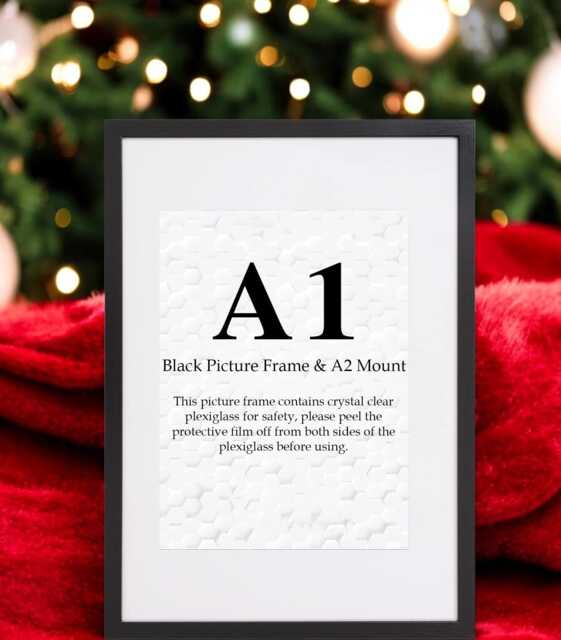 A1 Thin Modern Black Picture Photo Frame White With A2 Mount To Hang Portrait Or Landscape Bespoke Wall Art Decor - image 1