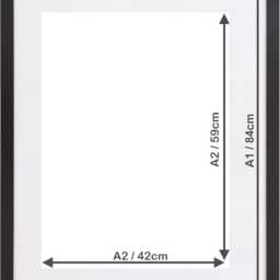 A1 Thin Modern Black Picture Photo Frame White With A2 Mount To Hang Portrait Or Landscape Bespoke Wall Art Decor - thumbnail 4