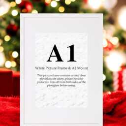 A1 Thin Modern Black Picture Photo Frame White With A2 Mount To Hang Portrait Or Landscape Bespoke Wall Art Decor - thumbnail 2