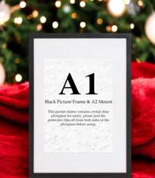 A1 Thin Modern Black Picture Photo Frame White With A2 Mount To Hang Portrait Or Landscape Bespoke Wall Art Decor