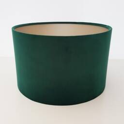 Green Lampshade in Velvet With Champagne Lining, Large Plain Ceiling Lightshade - thumbnail 3