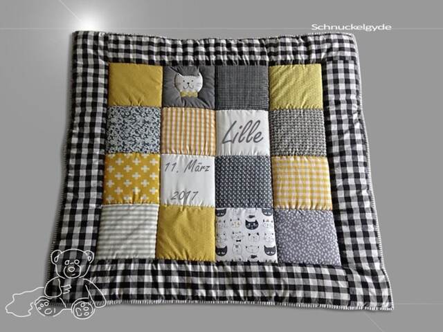 Crab Blanket With Name, Baby Blanket, Crawl Name Lille Patchwork Personalized - image 1