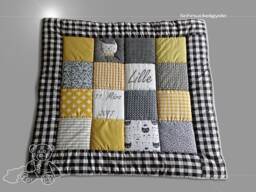 Crab Blanket With Name, Baby Blanket, Crawl Name Lille Patchwork Personalized - thumbnail 1
