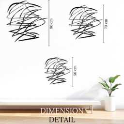 Abstract Metal Wall Art, Modern Black Line Sculpture, Minimalist Decor - thumbnail 3