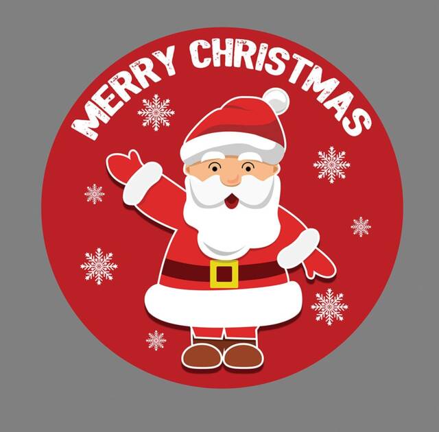 Small & Extra Large Santa Father Christmas Merry Decorative Decor Gloss Round Wall Sticker Adhesive Decal