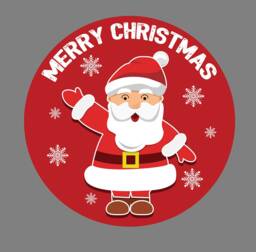 Small & Extra Large Santa Father Christmas Merry Decorative Decor Gloss Round Wall Sticker Adhesive Decal
