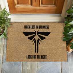 When Lost in Darkness, Look For The Light Doormat, Tlou The Last Of Us, Fireflies Tv Show Fandom Geeky Doormat - thumbnail 1