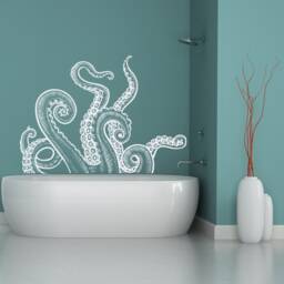 Large Octopus Wall Decal Kraken Tentacle Sea Animal Sticker, Marine Life Decor #236 - thumbnail 1
