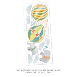 Up, Up & Away Hot Air Balloon Elephants - Neutral Peel-And-stick Wall Decals Mej - thumbnail 2