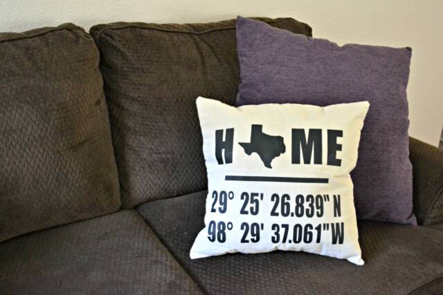 Gps Coordinates Pillow Makes A Great Housewarming Wedding Gift For The Couple, Our First Home Decor Decorations, Longitude & Latitude - image 1