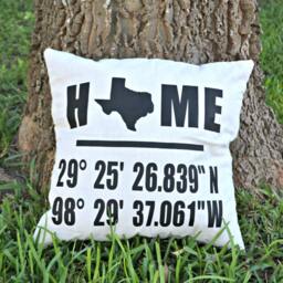 Gps Coordinates Pillow Makes A Great Housewarming Wedding Gift For The Couple, Our First Home Decor Decorations, Longitude & Latitude - thumbnail 2