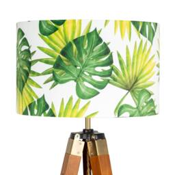 Tropical Leaves Lamp Shade - Handmade Botanical Green Exotic Palms Cheese Plant Drum Lampshade 20cm 25cm 30cm 35cm 40cm 45cm